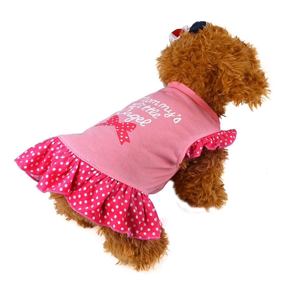 Verão bonito filhote de cachorro pequeno cão gato animal de estimação vestido vestuário roupas manga mosca vestido bonito filhote de cachorro pequeno cão gato vestido de animal de estimação vestuário 15