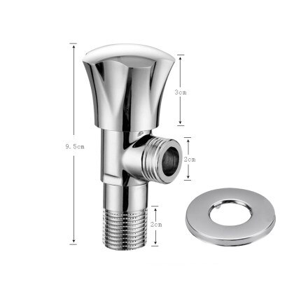 Quarter Turn Angle Stop Valve Thickened Brass Faucet Triangular Valve G1/2 Bathroom Cold Water Shut Off Valve for Toilet: Thickened