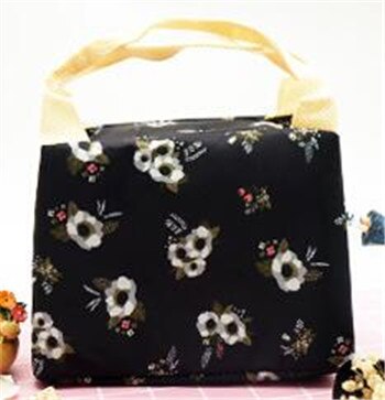 Outdoor Picnic Bag Strip Flamingo Insulated Lunch Bag Picnic Basket Animal Hiking Camping Travel Thermal Lunch Box Bag Cooler: Black