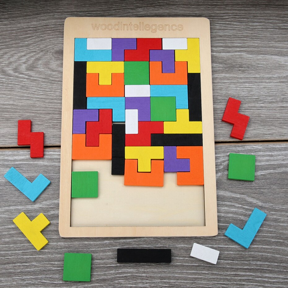 Hout Tetris Puzzel Speelgoed Kinderen Mentale Ontwikkeling Educatief Speelgoed Kinderen Beste Kerstcadeaus