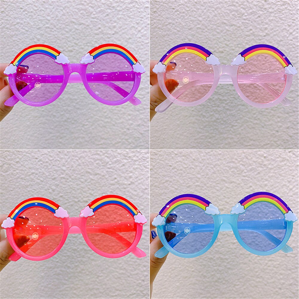 Gafas de sol redondas para niños y niñas, lentes de sol redondas de colores del Arcoíris, con espejo de niños, redondas,