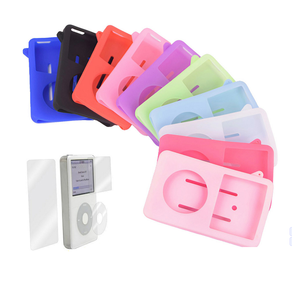 Silicone Case Cover for Apple iPod Classic 6th 7th 80GB 120GB Thin 160GB iPod Video 5th 30GB + Protective Film(10.5mm Thickness)