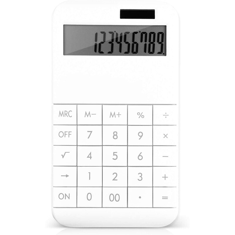Calculator Slim, Dual Powered Desktop Calculator,Solar Power,12 Digits LCD Display,Electric Digital Calculator White: Default Title