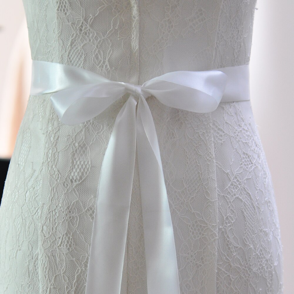 4CM Wedding Belts Accessories Girl Party Prom Decoration With Satin Ribbons and Thin Ribbon 4CM Width 100%: white