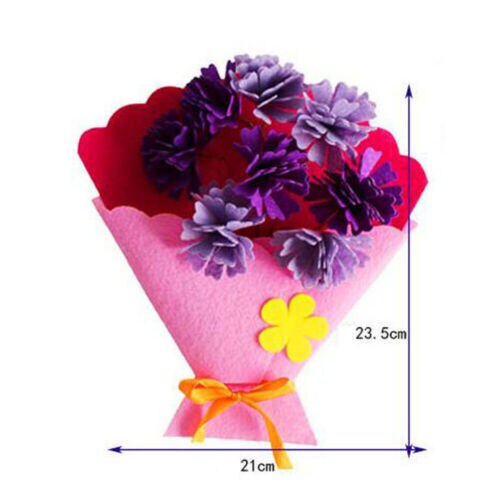 5PCS Colorful Flowers Mixed Buttons Felt Bouquets Set Children DIY Handmade Craft Children's