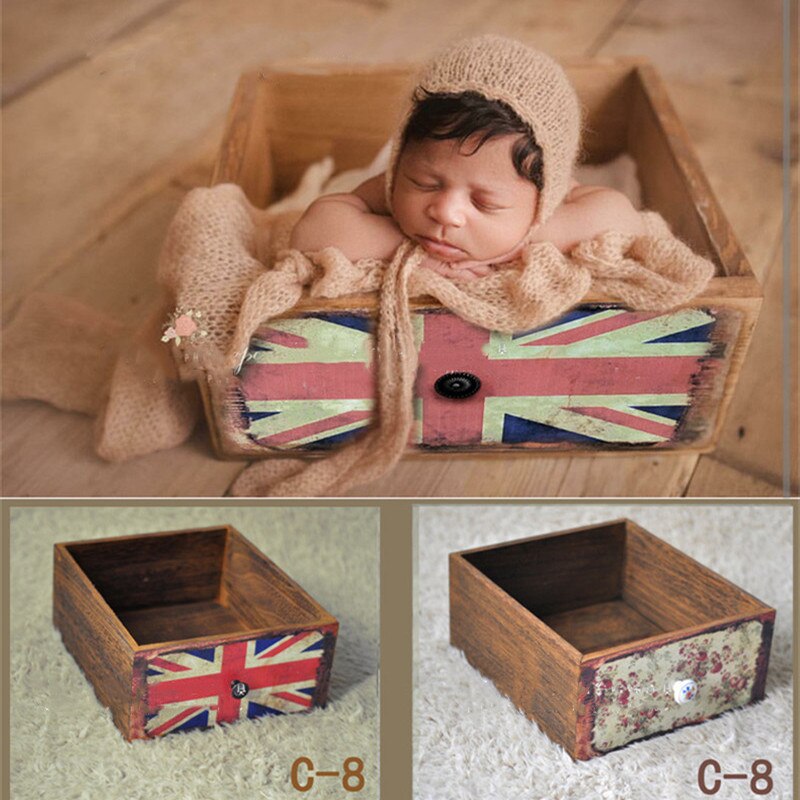Accessoire de photographie pour -né, accessoire de photographie pour bébé, Studio pour bébé, cadre à tiroir, impression des deux côtés, séance Photo pour -né: C-8