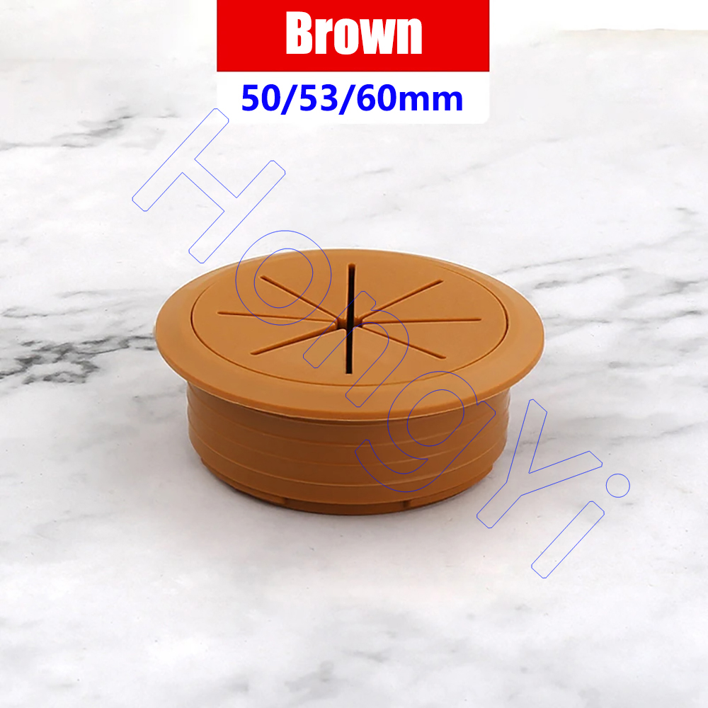 1Pcs Desk Wire Organizer Cable Hole Cover ABS+Rubber Cord Grommets 50mm/53mm/60mm/80mm for Office Furniture Cable Passing: MULTI / 53mm