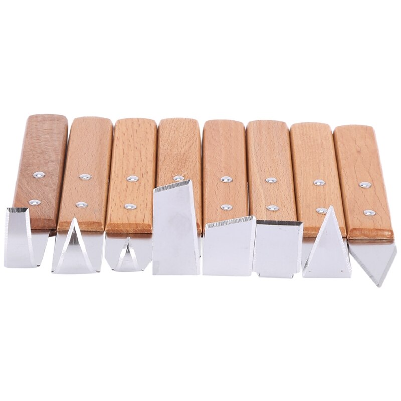 8 in 1 Wooden Handle Pottery Wheel Ceramic Tools Pottery Craft Carving Shaping Trimming Tools,Clay Sculpture Tools