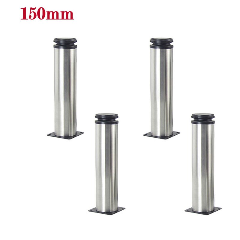 Stainless Steel Furniture Height Metal Adjustable Legs Feet Cabinet Table Sofa Bed Chair Legs Furniture Support Hardware thicken: 4 X 150mm