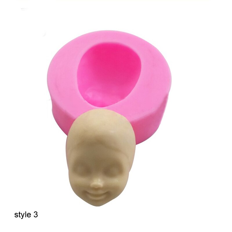 Madlavningsredskaber silikone skimmel polymer ler chokolade slik gelé bagning 3d baby ansigt diy dreng ansigter menneskelige ansigt: Stil 3