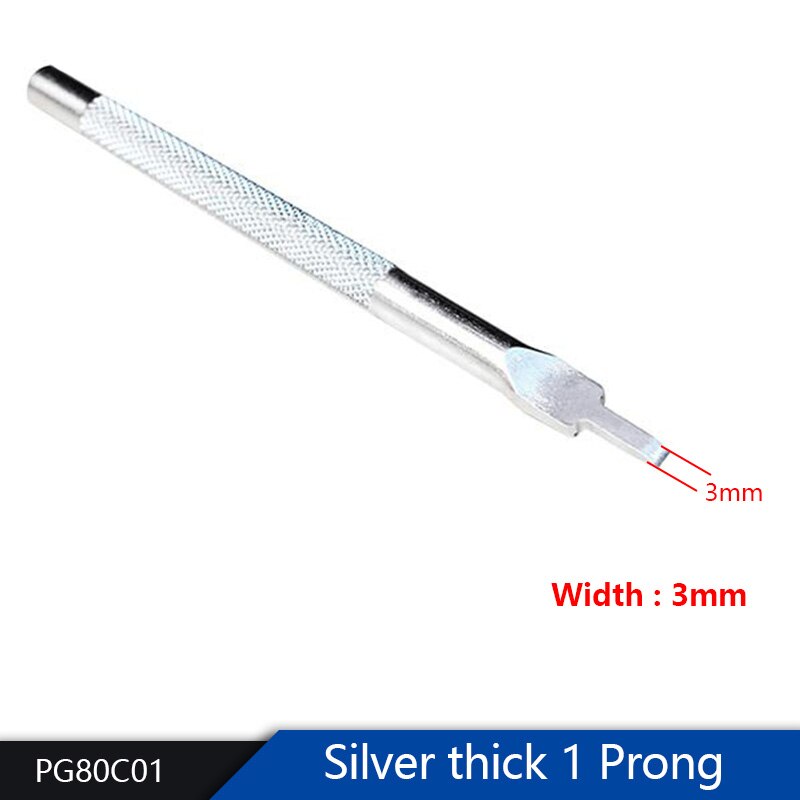 Ensemble de ciseaux plats en cuir pour tissage de trous, poinçons, couture, bricolage, laçage, 2.5/3mm, acier solide: Silver 1Prong