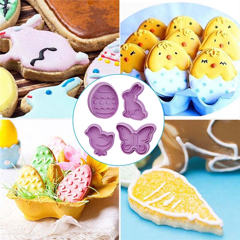 Ostern Dekor Cookie Formen Eatser Hase Ei KüKen Kunststoff Kuchen Backen Werkzeug Für Haus Küche Keks Cutter Ostern Partei Liefert