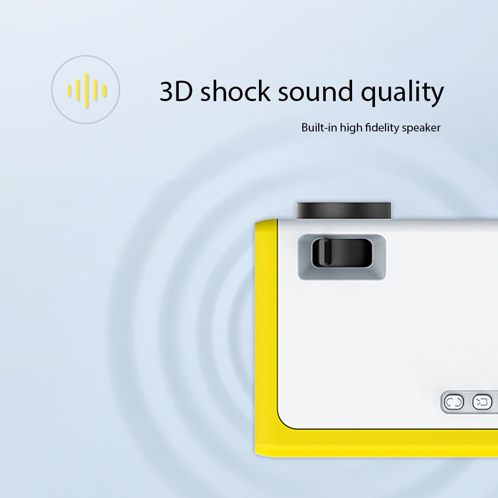 M1 Mini Projector Home Cinema Mediaspeler Ondersteuning 1080P Display AV USB SD Card USB Draagbare Pocket Beamer VS YG300