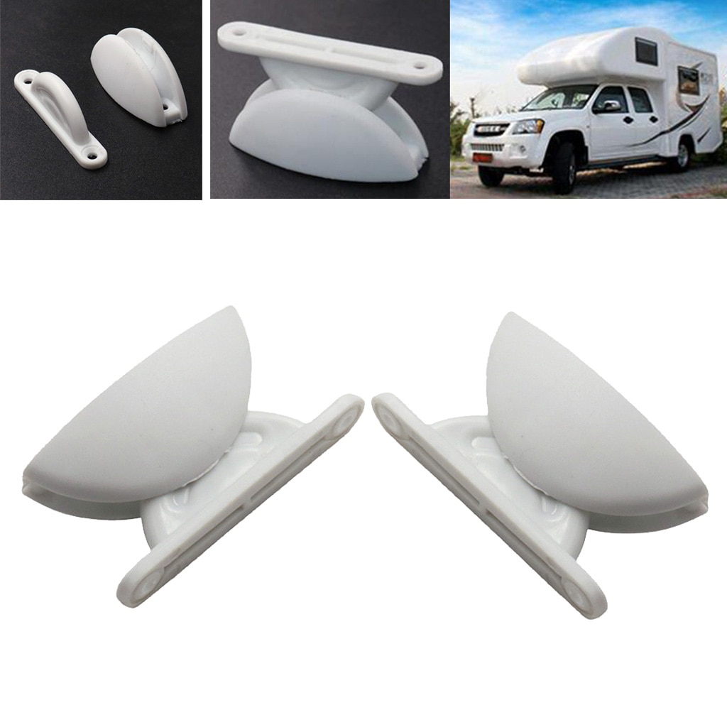 2pcs White Door Retainer Catch Locker Door Stop For Caravan Camper Motorhome RV