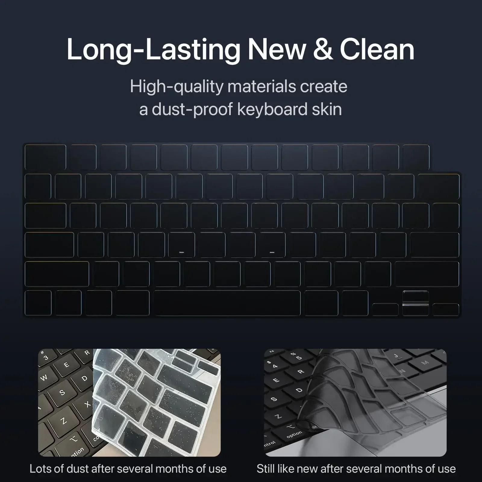 Premium Keyboard Cover Skin Ultra Thin dla MacBook Air 15" M3 M2 A3114 A2941, Air 13.6" A3113 A2681, Pro 14" 16" A2918 A2779