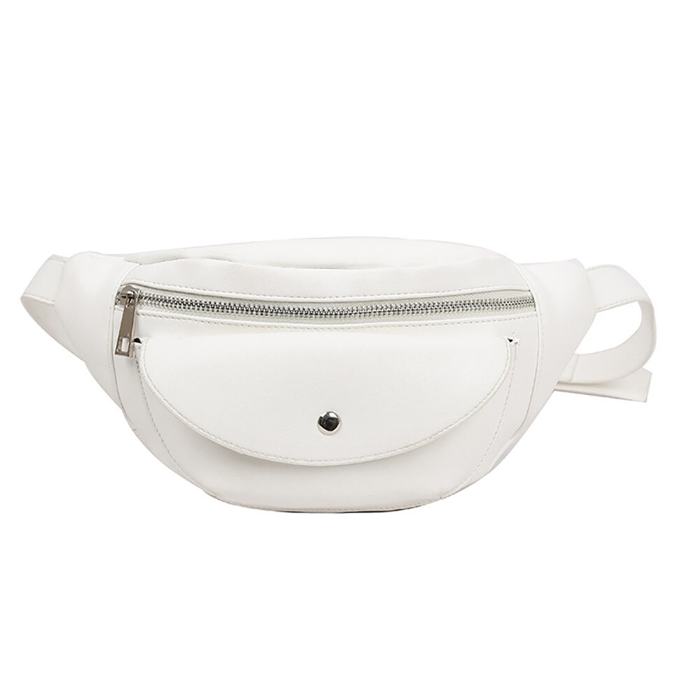 Taille Tas Vrouwelijke Riem Mode Waterdichte Borst Handtas Unisex Dames Taille Pack Belly Tassen Purse #25: White