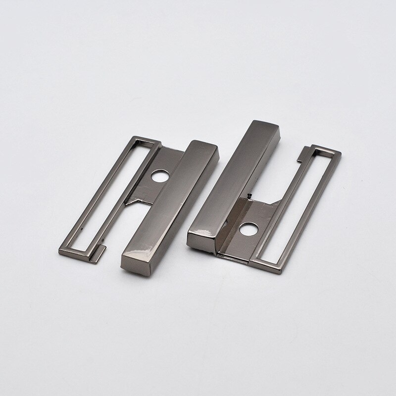 Hebillas de cinturón de Metal combinadas para mujer, hebillas rectangulares de 40/50 MM, abrigo de plumón, broche de trabajo de cuero, 2 uds.: 40 mm / Gunblack