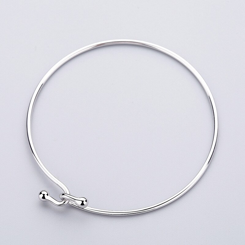 INZATT Minimalist Geometric Round Clean surface Bracelet Real 925 Sterling Silver Fine Jewelry For Women Anniversary Accessories