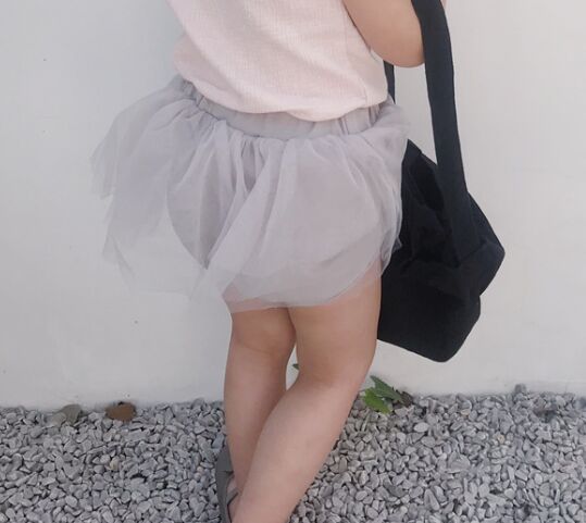 Culottes bouffantes d&#39;été pour bébés filles, pantalons courts de princesse, à volants, en maille, en coton, couvre-couche pour nourrissons: GRAY / 12M