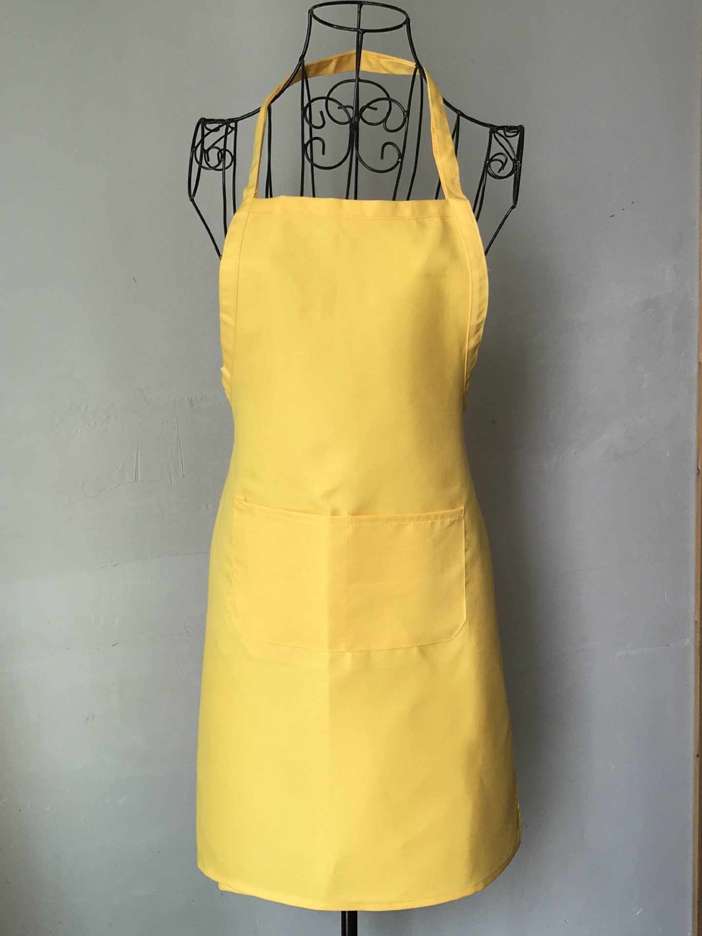 Canvas Cotton Aprons Canvas Pockets Baking Chefs Kitchen Cooking Apron фартук кухонный Chefs With Hat Household Merchandises: Medium yellow