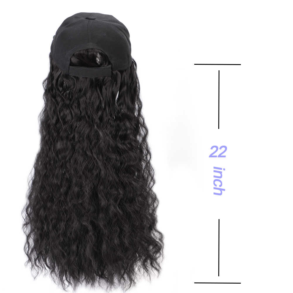 ONYX-Peluca de cabello sintético para mujer, gorro de béisbol con ondas largas de 22 pulgadas, extensión de cabello natural, ajustable, para exteriores: K4