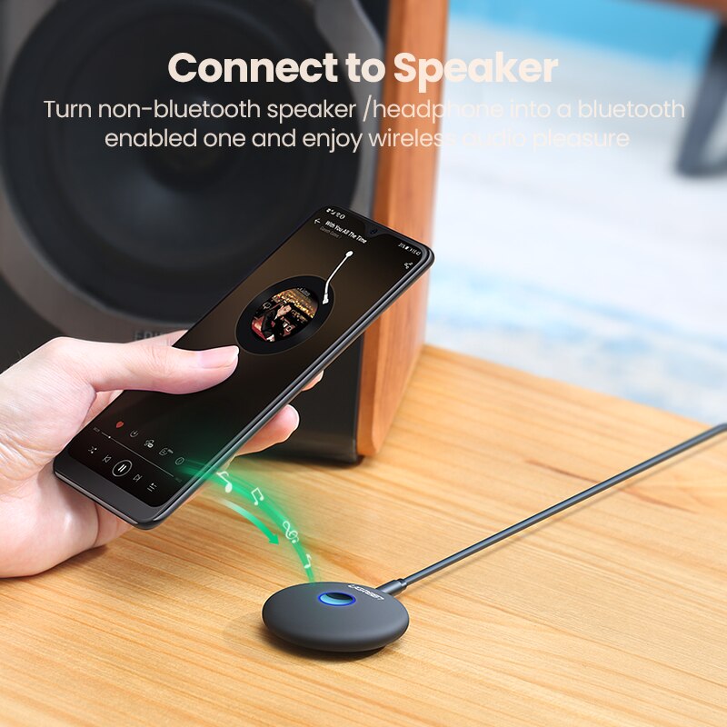 UGREEN Bluetooth 5.0 Transmitter and Receiver 2-in-1 Wireless 3.5mm Adapter aptX LL Low Latency 2 Devices Simultaneously For TV