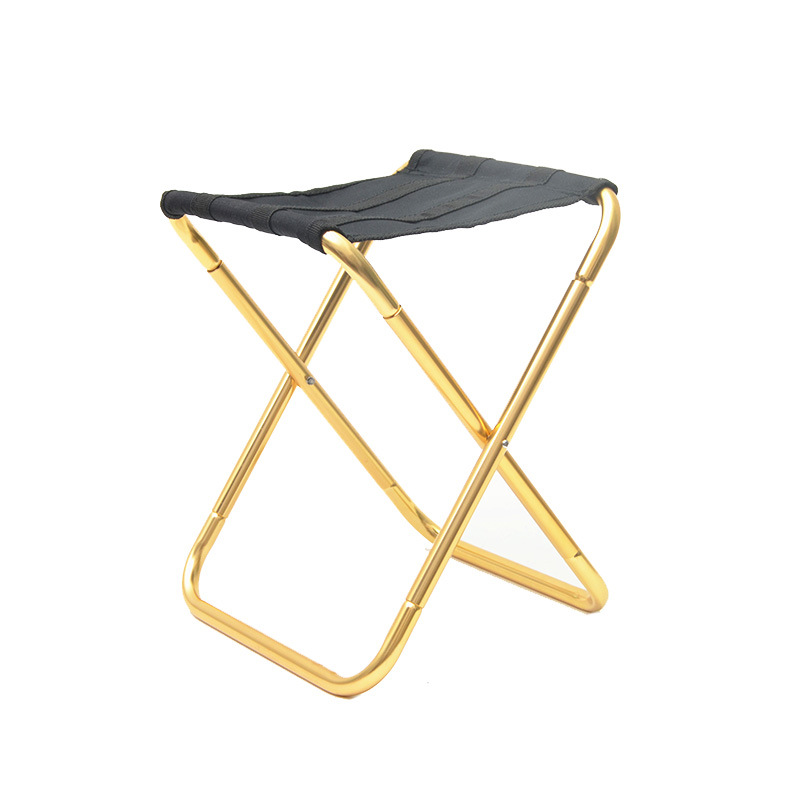 Banc pliable Portable léger, petit tabouret, chaise de voyage, pique-nique, pêche, métro, Train, Camping: gold