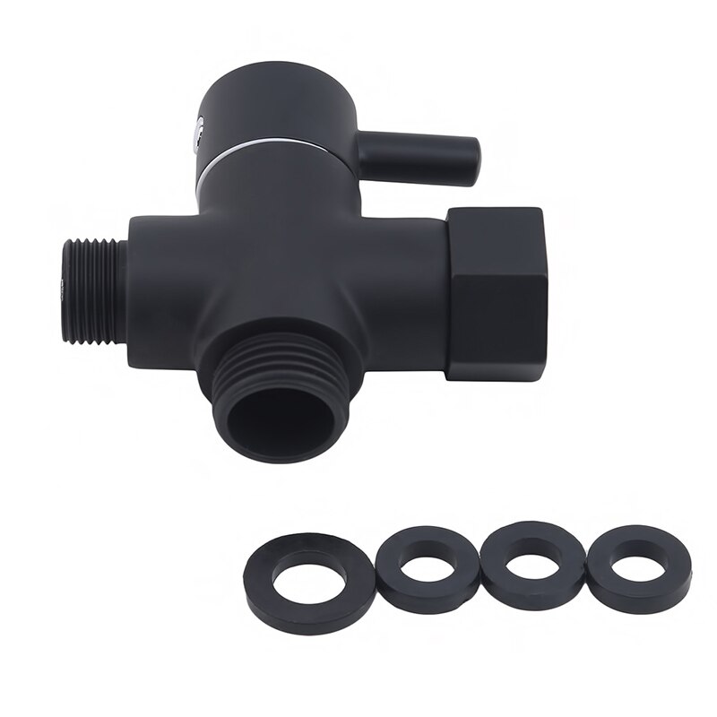 Toilet Divider Shower Faucet Shower Divider Valve One In Two Out Conversion Valve For Bathroom Durable: Black