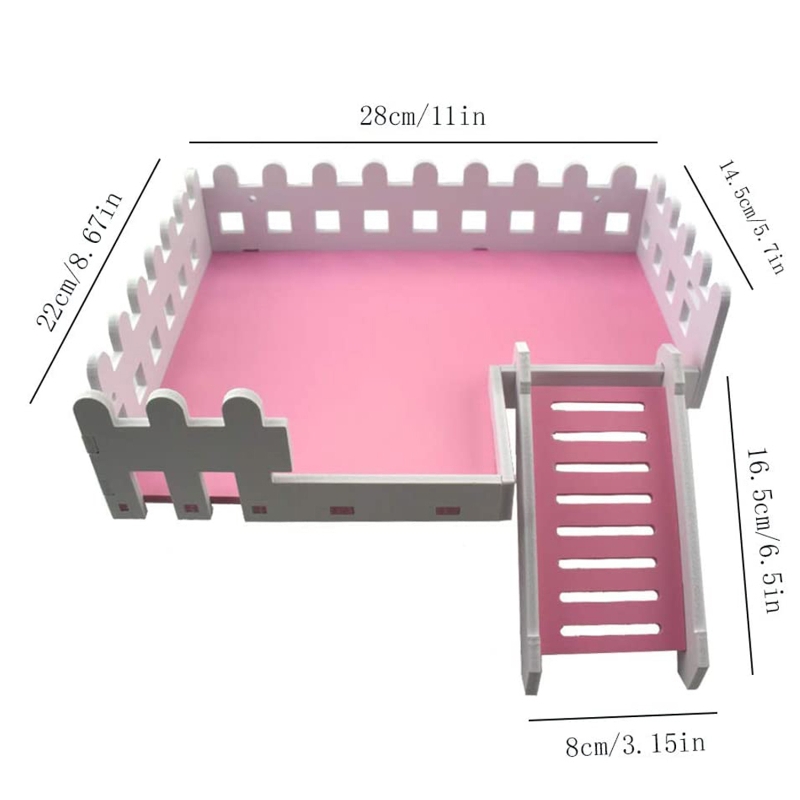 Wooden Platform L-Shaped Natural Wood Standing Playground Climbing Ladder N03 21