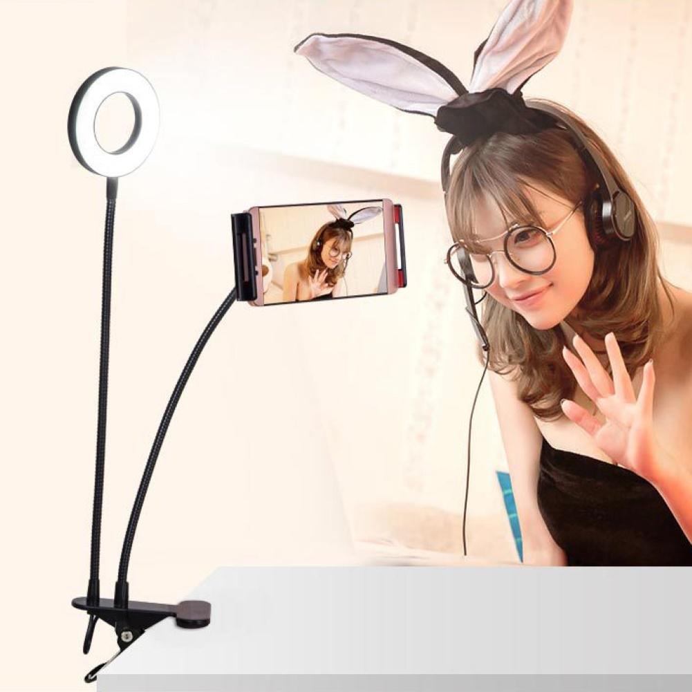 USB Selfie LED Ring Lamp Fill Light with Adjustable Stand for Phone Video Camera