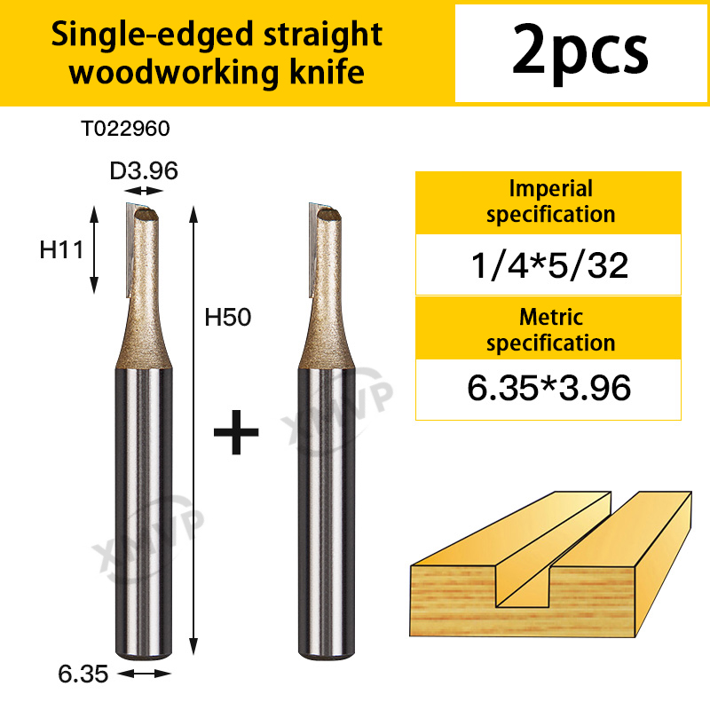 Fresa para carpintería con cuchillo recto de doble filo extendido, cabezal de herramienta para máquina de grabado y recorte, máquina de torno