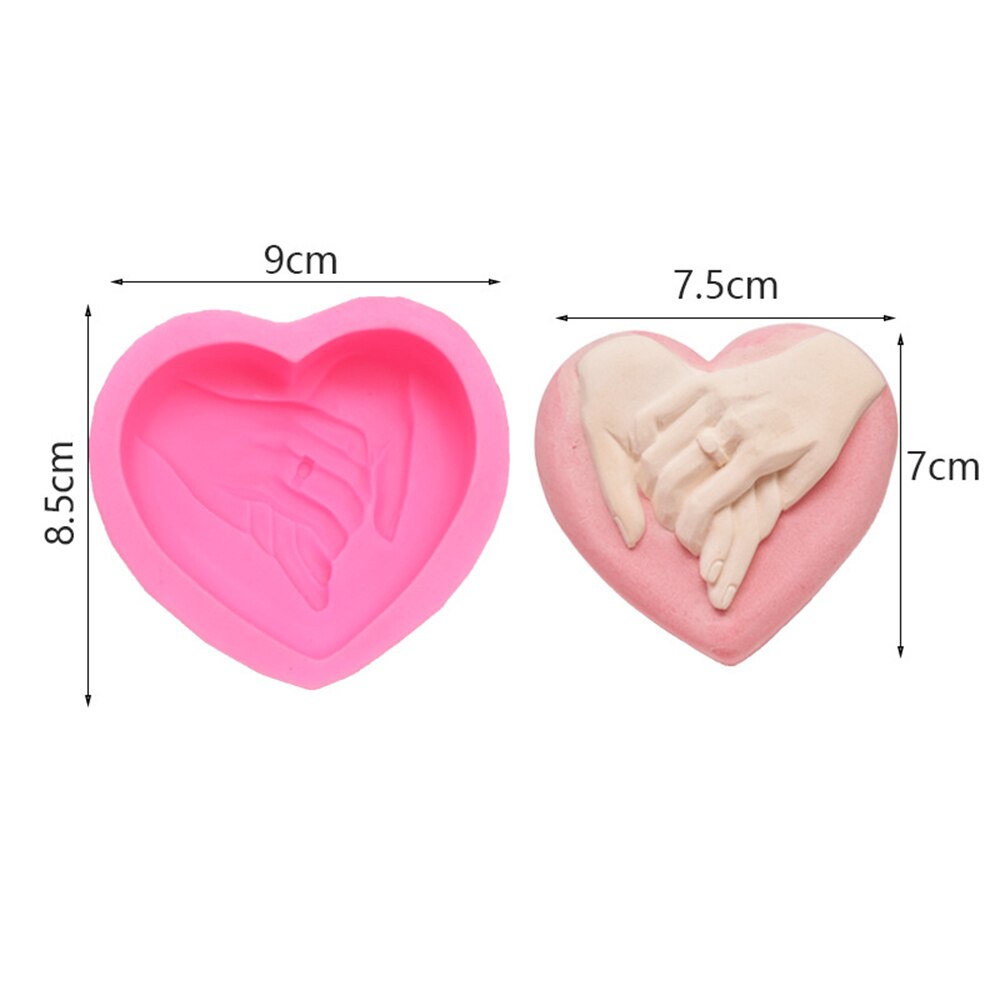 3d Hart Vorm Hand In Hand Handgemaakte Flexibele Siliconen Zeep Mal Zeep Zeep Maken Levert Chocolade Mold Cake Decor