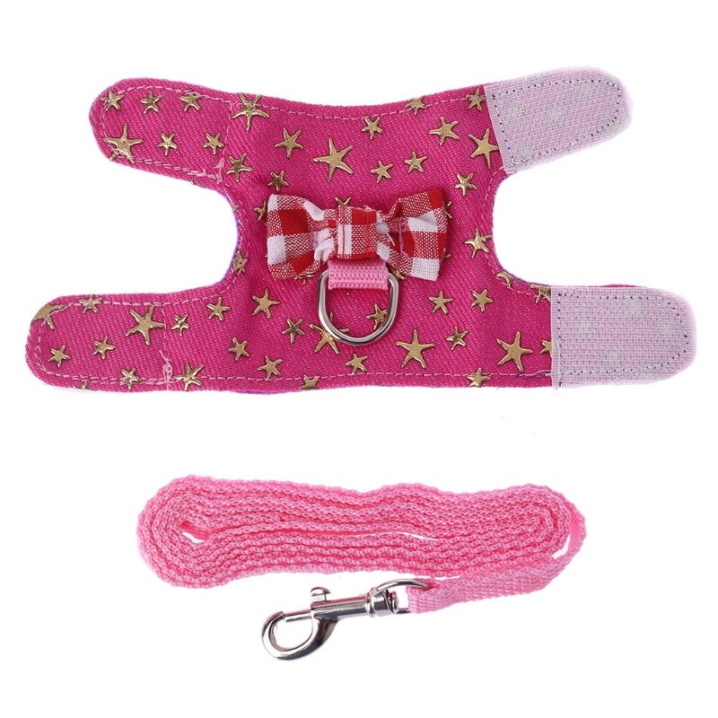 Small Pet Harness Vest Leash Set Ferret Guinea Pig Hamster Chest Strap Harness Adjustable soft harness: 2 / Bust 17cm-20cm