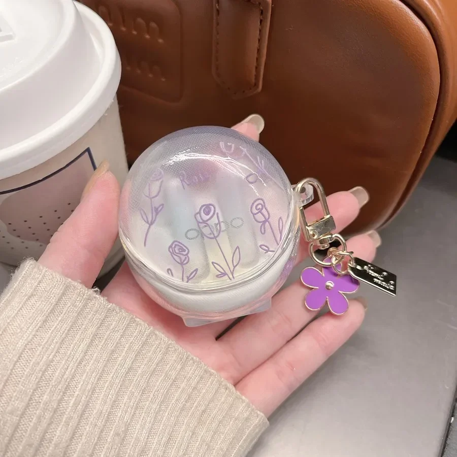 Voor OPPO Enco AIR 3/R2/r3 case mode Bloem Siliconen Transparante Oortelefoon Cover voor OPPO Enco R2 case: 2XS / Donkergrijs