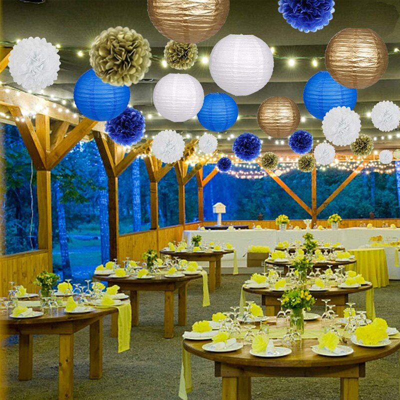 DIY Baby Shower Festival Party Supplies Wedding Birthday Tissue Paper Pom-poms Flower Ball Lanterns Set Decoration
