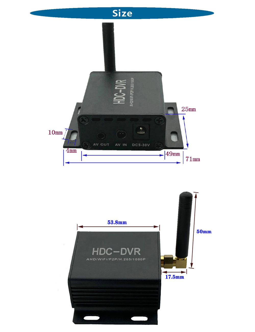1080p hd mini wifi cam dvr system cctv bil ahd dvr  p2p videoovervågning dvr optager til ahd cvi tvi kamera support tf kort