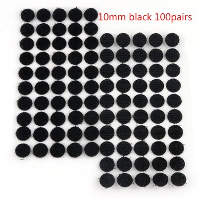 10mm 99pairs Velcros Self Adhesive Fastener Colorfull Dots Stickers Strong Glue Hook And Loop Magic Tape Round Klitterband: 10mm black 99pairs