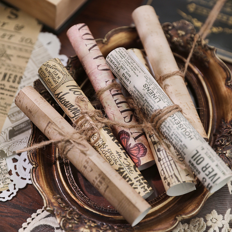 Journamm 30 unids/pack Material Retro Kit de papel DIY suministros para álbumes de recortes Collage diario basura Material papel