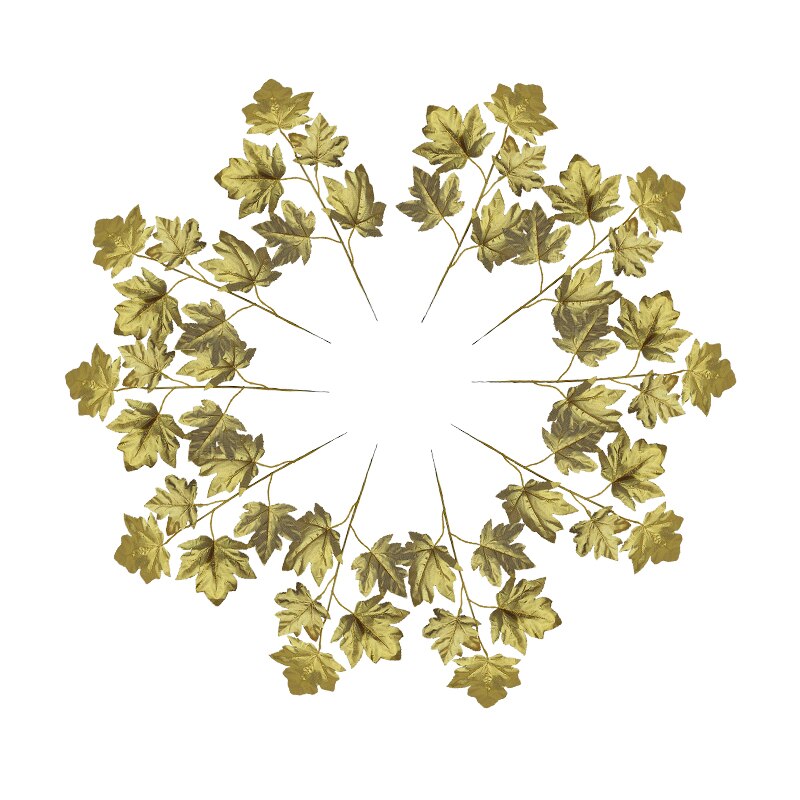 Złote sztuczne rośliny plastikowe tropikalne liście palma akcesoria robić dekoracji ogrodu dekoracja ślubna kwiat liści