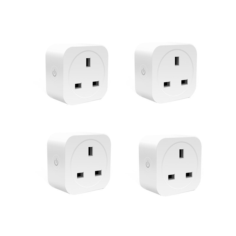 Wireless WIFI Smart Plug Socket UK Adaptor 10A 16A Remote Voice Control Power Monitor Socket Outlet For Mobile App Smartlife: 4pcs / 16A
