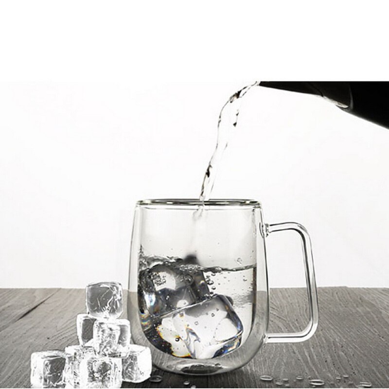 Double Coffee Mugs With the Handle Mugs Drinking Thermal Insulated Double Wall Glass Tea Cup Drinkware Milk