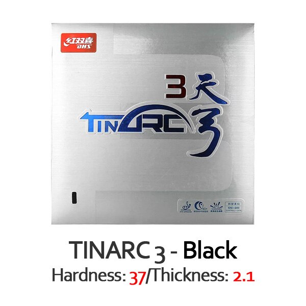 Dhs tinarc 3/TINARC-3/ta3/tin arc 3 tênis de mesa borracha original dhs ping pong esponja: Black H37 T2.1