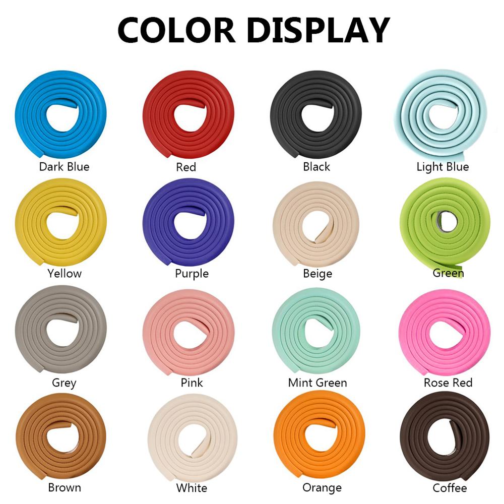 2m babyveiligheidstafelrandbeschermers, tafelhoekbeschermers, kinderveiligheidskussen, schuimrubberen bumper, gratis tape, 16 kleuren