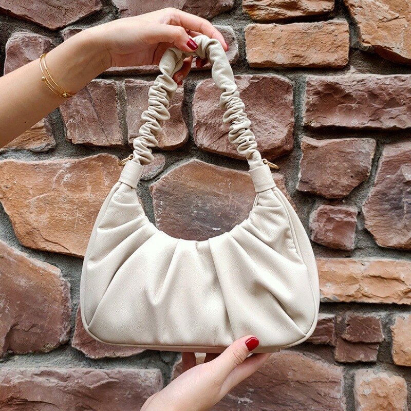 Famous Brand Famous PU Leather Women's Shoulder Bag Retro Simple Handbag Small Hobos Crossbody Bag