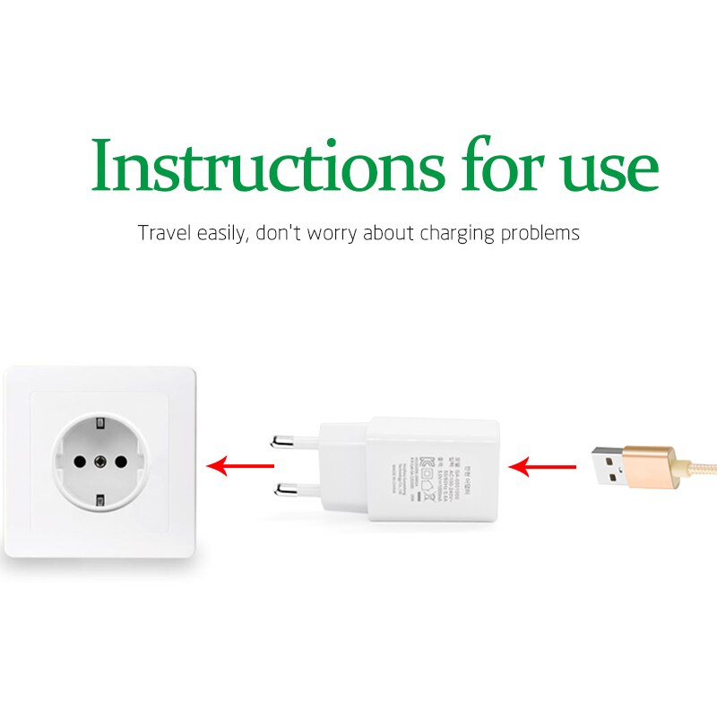 Korea Power Plug Converter Travel Adapter EU Charger 5V1A 2A usb Interface For Small Mobile Phone KC Certification