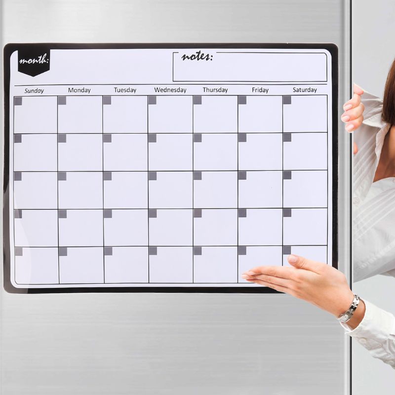 A3 månedlige planner magnetiske tavle køleskabsmagneter tegning besked påmindelse pad