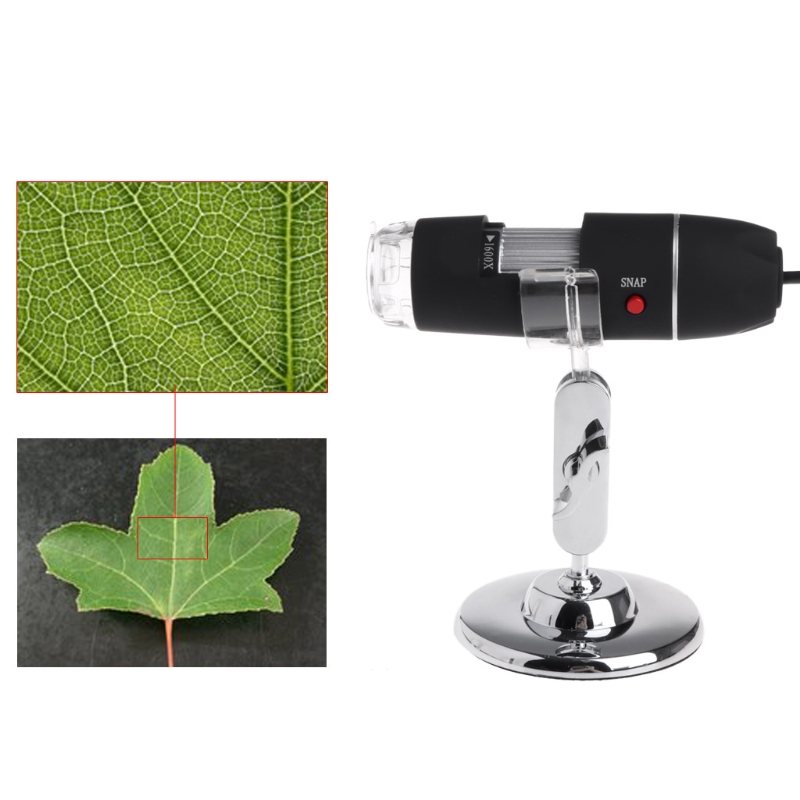 Microscópio zoom de 1600x 2mp, microscópio digital 8 leds usb com câmera de mão, alta qualidade, 2019