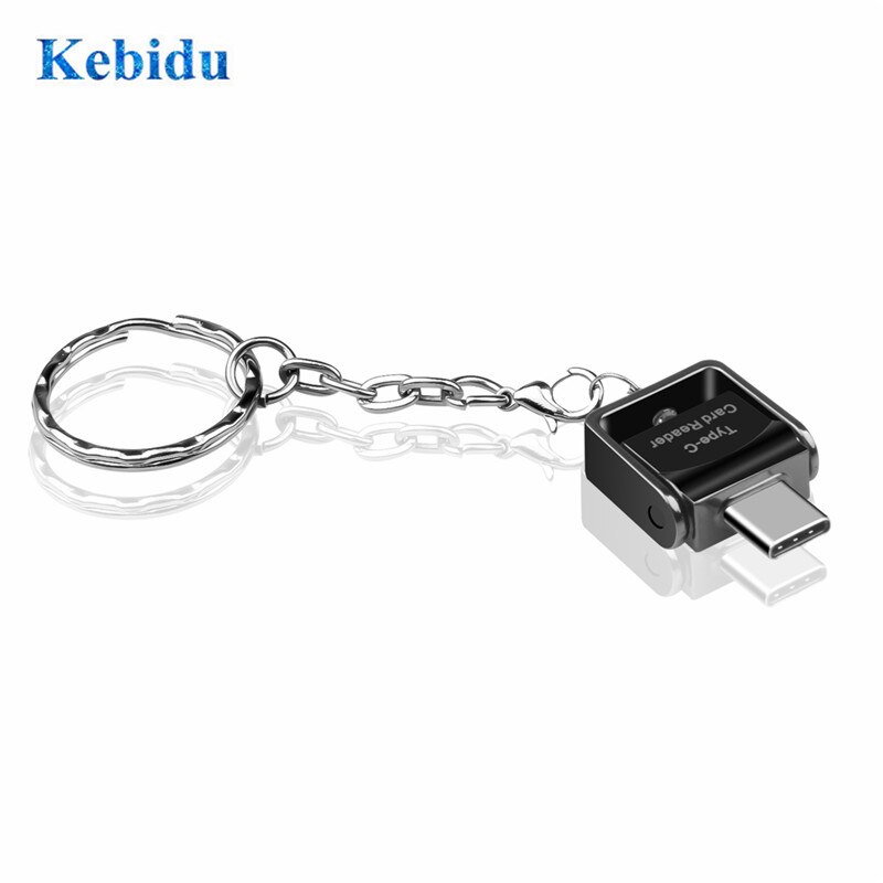 KEBIDU USB 3.1 Tipo C TF Micro SD Leitor de Cartão com chaveiro Para Samsung Galaxy S9 USB-C Leitor de Cartão de Memória adaptador