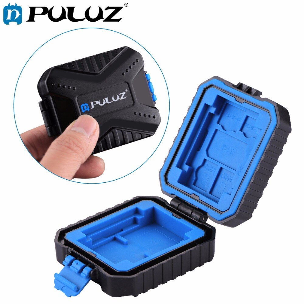 PULUZ Memory Card Case 11 Slots Waterproof Protector Storage Box for 2CF+2XQD+2SD+1SIM+1M-SIM+1N-SIM+2TF/MSD