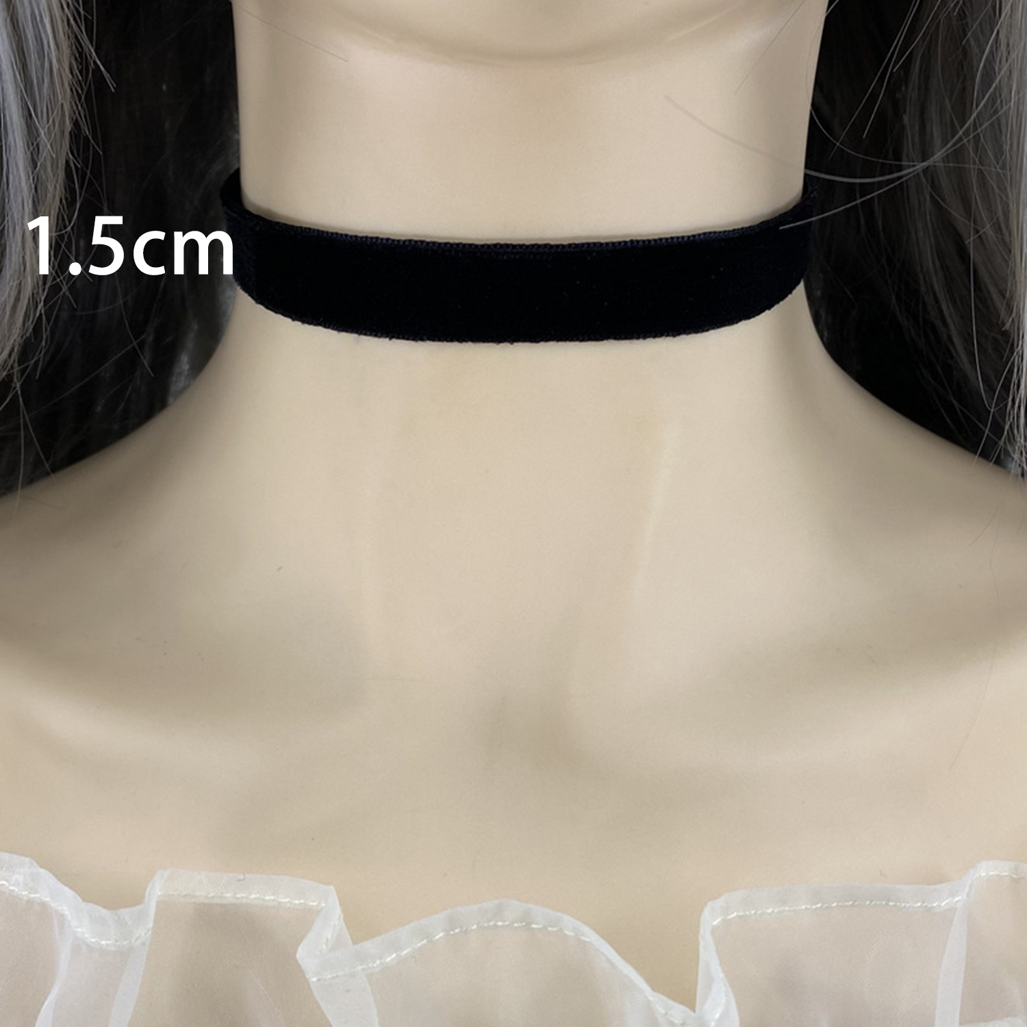 Gargantilla de terciopelo, Collar gótico Vintage con cadena para el cuello, Gargantilla negra para niña y mujer, joyería de en el cuello, accesorios: Bañado en rodio de imitación